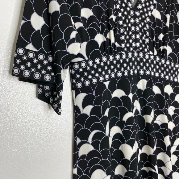 Donna Morgan Black & White Geometric Print Dress Size 8 Women's - Picture 5 of 8